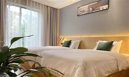 现代风民宿床多层贴实木皮油漆板式床酒店家具床多层板卧室主卧床