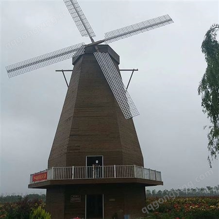荷兰风车厂家 美亚定制 大型防腐木装饰景观风车 欢迎来电