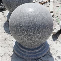 抛光面路障石球 浅灰色白麻直径400毫米 抗撞 光泽度高 易于挪动