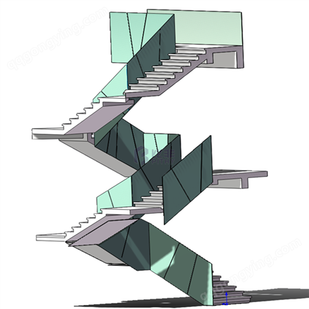会所酒店玻璃扶手钢结构螺旋楼梯无水泥基础不锈钢旋转梯定做