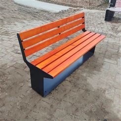 公园椅户外长椅不锈钢景观长凳子小区景区社区实木塑木靠背椅合信