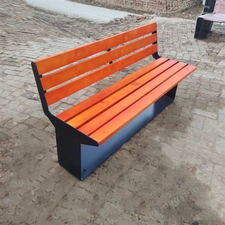 公园椅户外长椅不锈钢景观长凳子小区景区社区实木塑木靠背椅合信