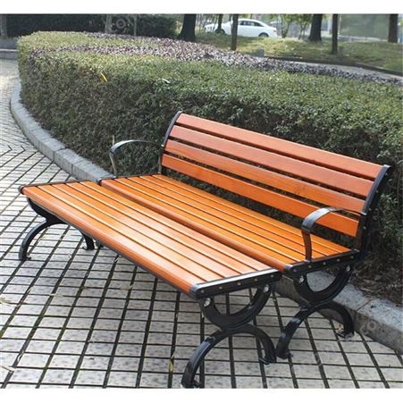户外公园椅小八字靠背椅室外实木休闲平凳广场小区娱乐区休息座椅