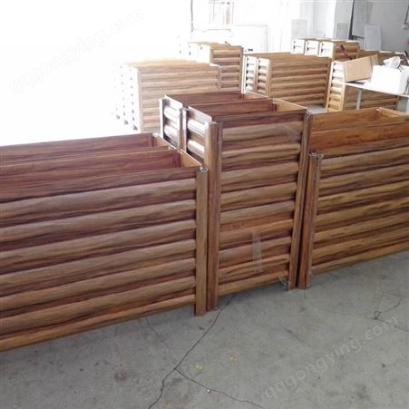 木纹铝花箱厂家 万州铝合金仿木花箱 大渡口铝合金隔离花箱