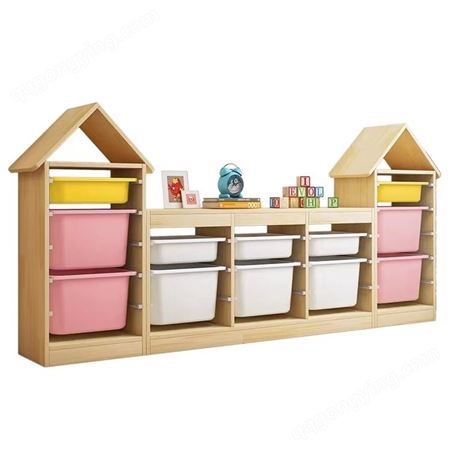 早教实木储物柜 儿童区域角落分区柜 幼儿园组合玩具柜套装