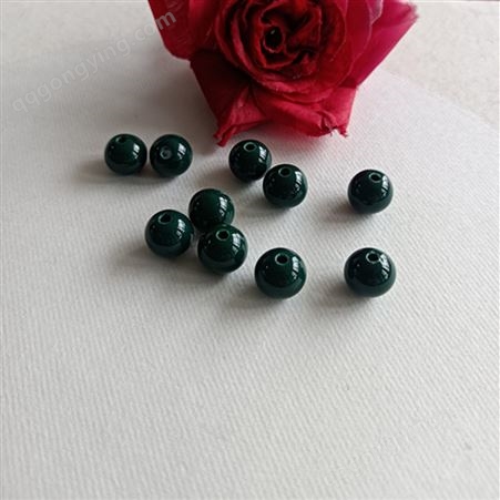 14毫米墨绿色 锗石托玛琳电气石远红外 甲壳素散珠 手链DIY用