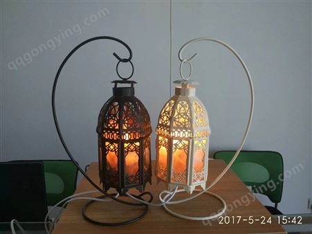 铁艺欧式摩洛哥风情装饰台灯 喜马拉雅水晶盐矿石 DIY创意风格