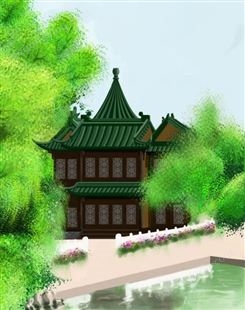 国潮江南水乡墙面绘画专业彩绘服务美化空间环境
