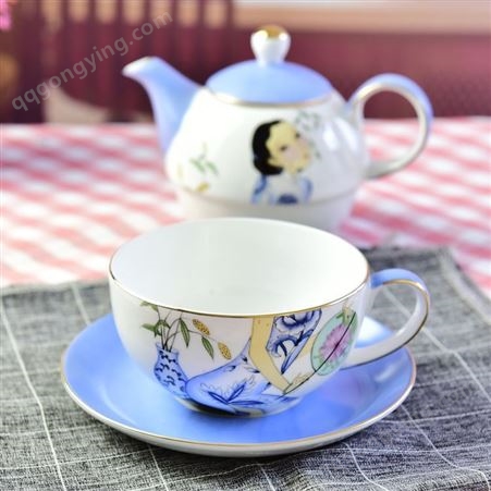 骨质瓷茶具子母壶套装 欧式骨瓷茶杯 可定制