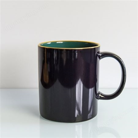 陶瓷色釉马克杯 骨瓷办公水杯 创意宣传礼品杯 可定制logo