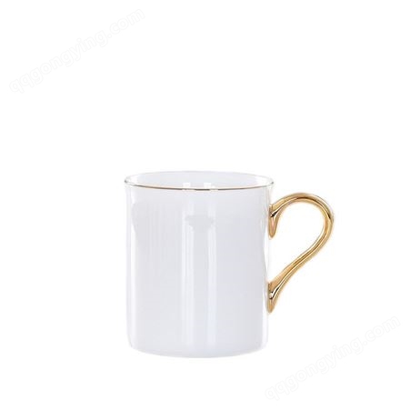 欧式金边骨瓷水杯 陶瓷牛奶咖啡马克杯 办公商务馈赠礼品