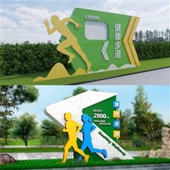 健康步道标识牌运动人物体育公园