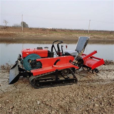 自走式履带微耕机 全自动小型耕地机 四缸柴油打田机