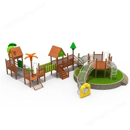 南宁大风车定制幼儿园户外木质攀爬架 主题滑梯组合 设计安装