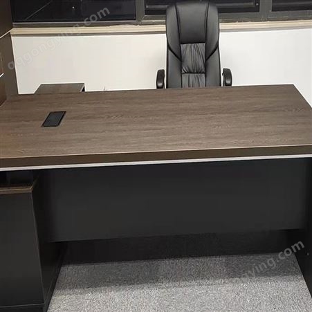 大班桌 老板办公桌子定制 简约大气 现代桌椅组合配套 黑色纹路