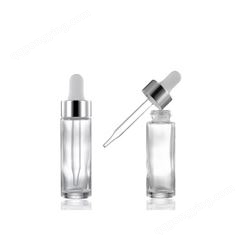 厂家供应 透明玻璃瓶 15ml滴管精华液瓶 精油瓶 面部眼部原液瓶  可定制