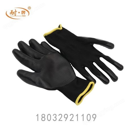 定制 白色黑色聚氨酯手掌贴合手掌涂层尼龙 PU 安全工作手套