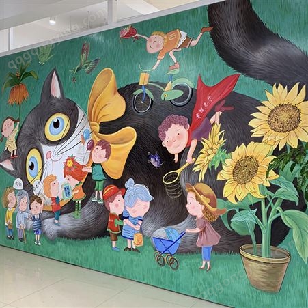 幼儿园学校彩绘 墙面涂鸦 原创设计绘制装饰绘画服务